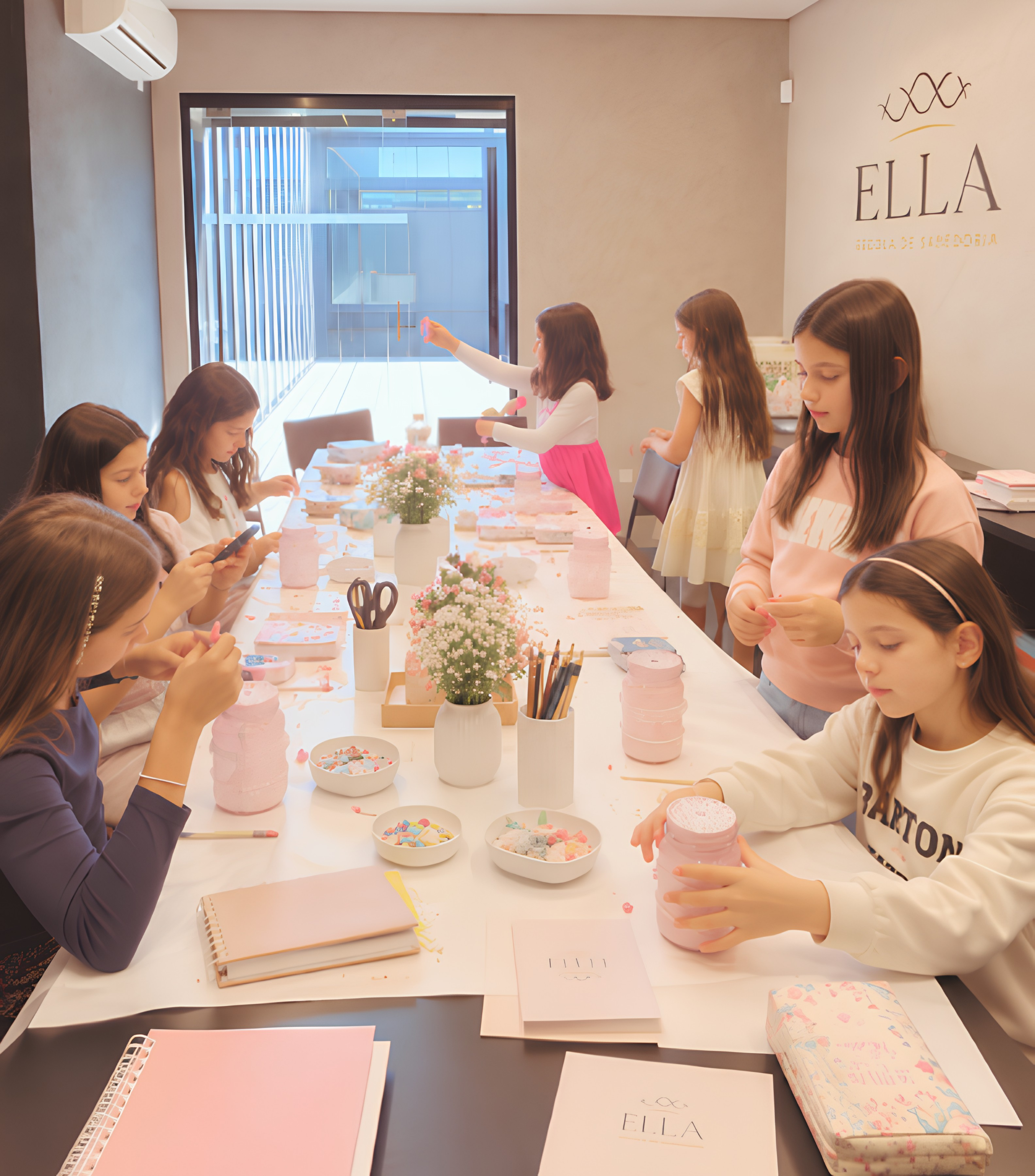 Meninas em uma experiência ELLA